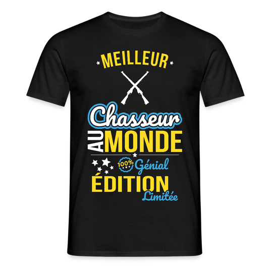 T-shirt Homme - Meilleur Chasseur au monde - 100% génial - noir