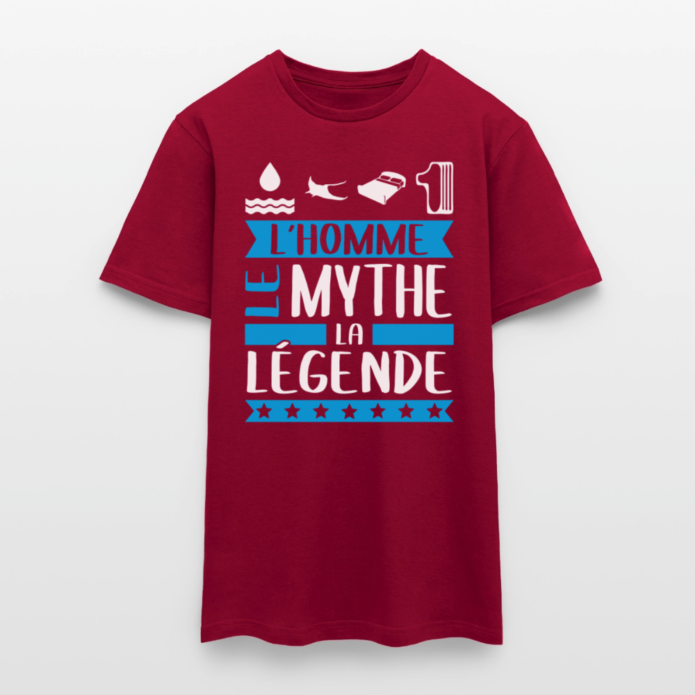 T-shirt homme Aurélien rébus – L’homme, le mythe, la légende - rouge brique