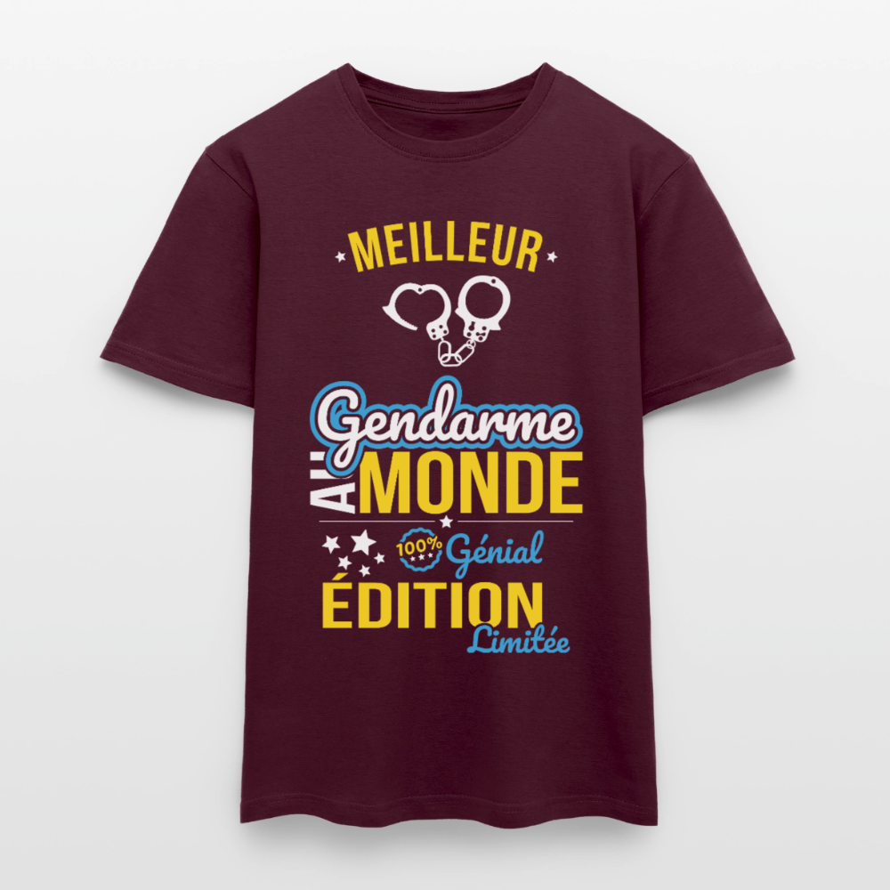 T-shirt Homme - Meilleur gendarme au Monde - rouge brique