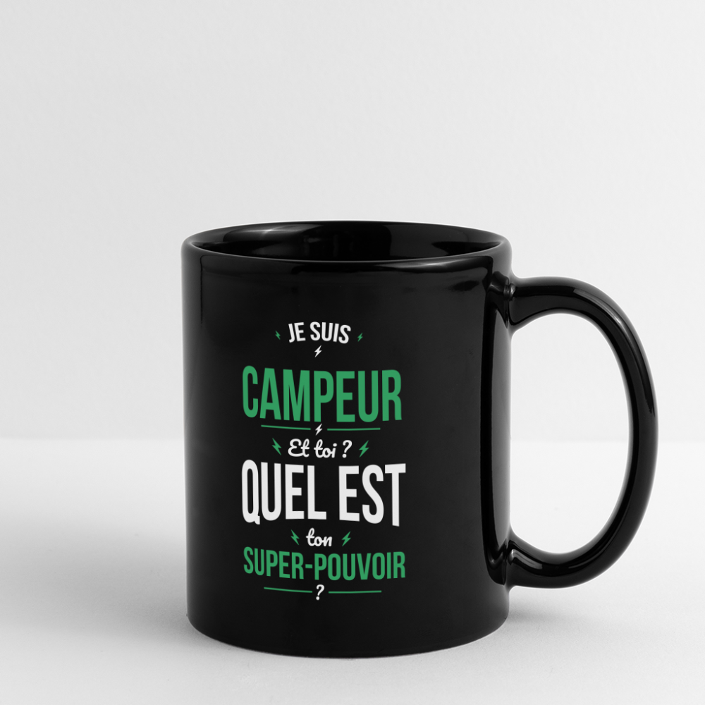 Mug uni - Je suis campeur - super-pouvoir - noir
