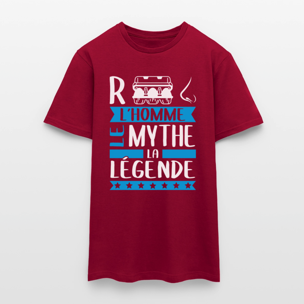 T-shirt homme René rébus – L’homme, le mythe, la légende - rouge brique