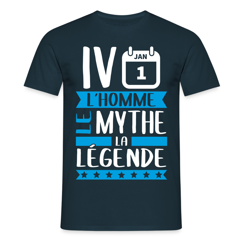 T-shirt homme Yvan rébus – L’homme, le mythe, la légende - marine