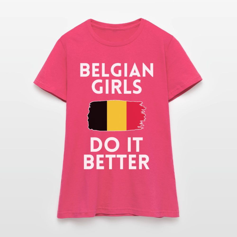 T-shirt femme - Belgian Girls Do It Better - rose azalée