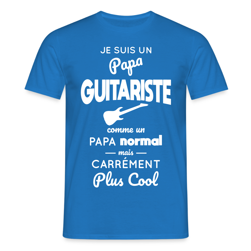 T-shirt Homme - Papa guitariste plus cool - bleu royal
