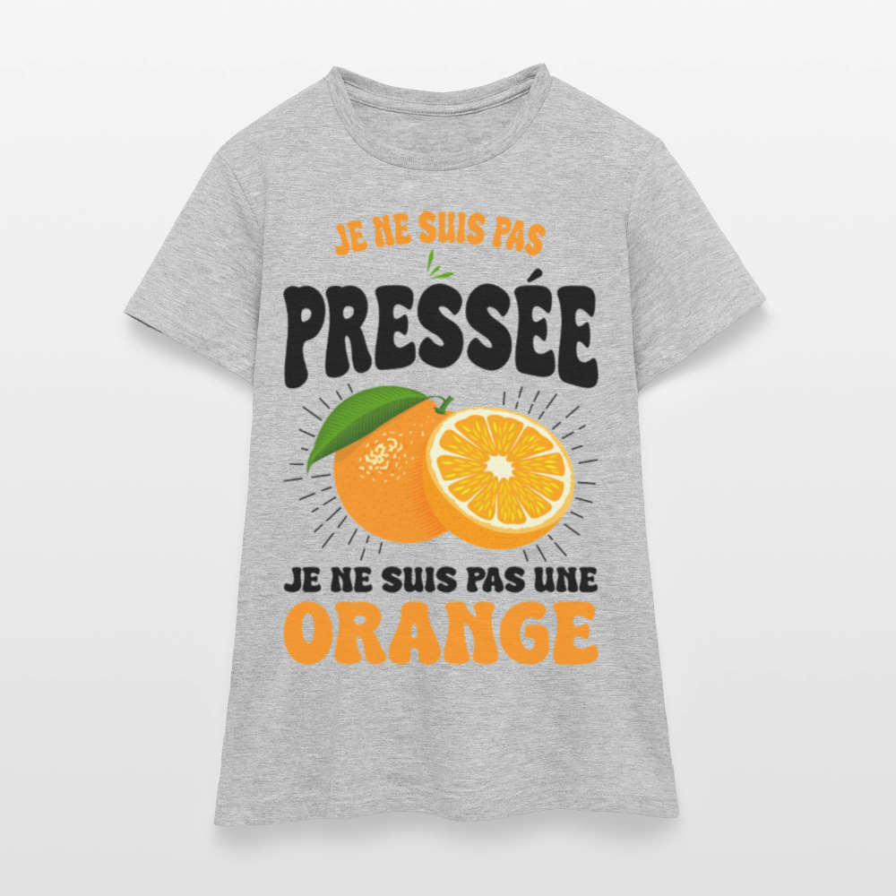 T-shirt Femme - Je ne suis pas une orange. - gris chiné
