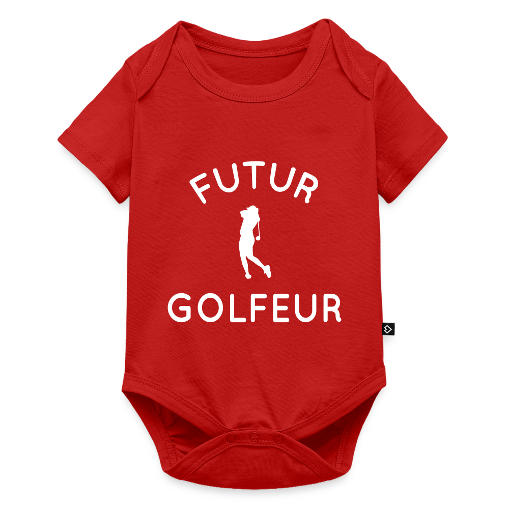 Body Bébé bio manches courtes - Futur golfeur - rouge