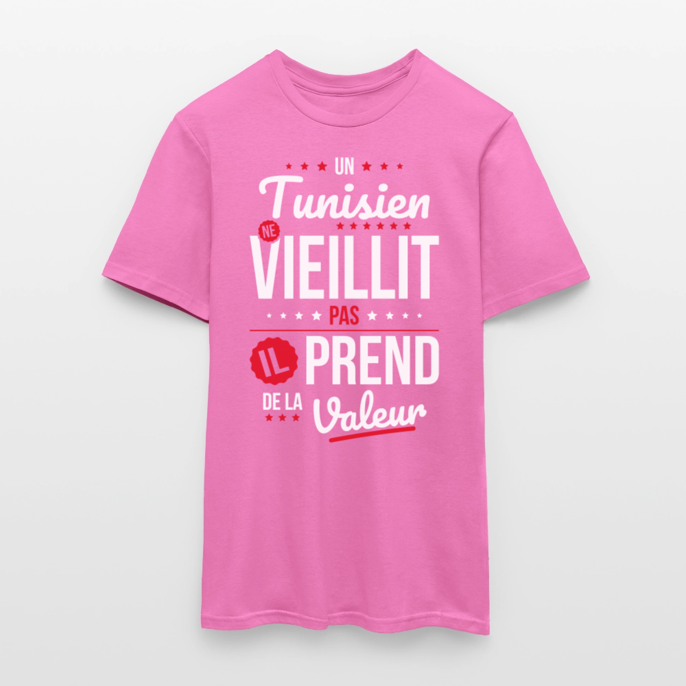 T-shirt Homme - Un Tunisien ne vieillit pas - rose