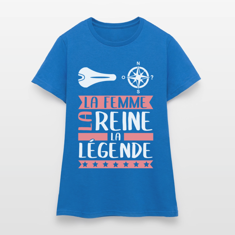 T-shirt femme Céleste rébus – La femme, la reine, la légende - bleu royal