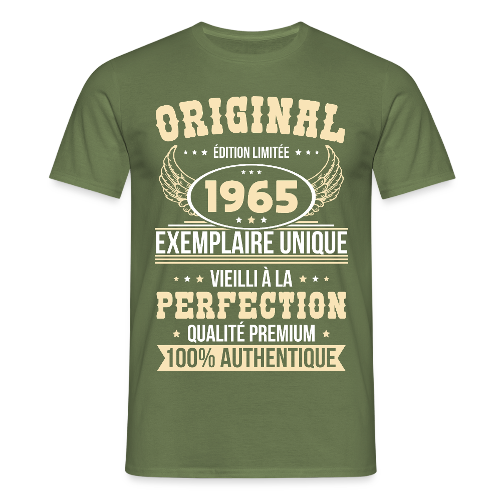 T-shirt Homme - Anniversaire 60 Ans - Original 1965 - vert militaire