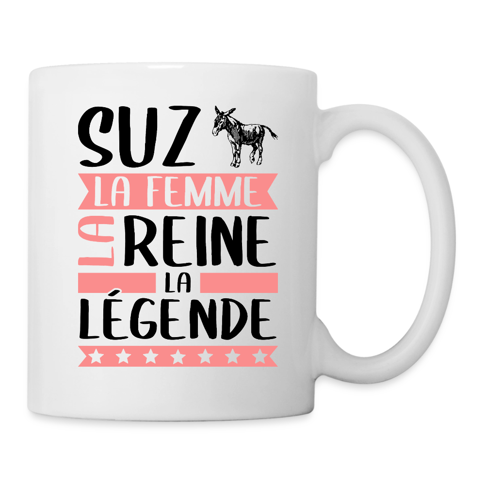 Mug blanc Suzanne rébus – La femme, la reine, la légende - blanc