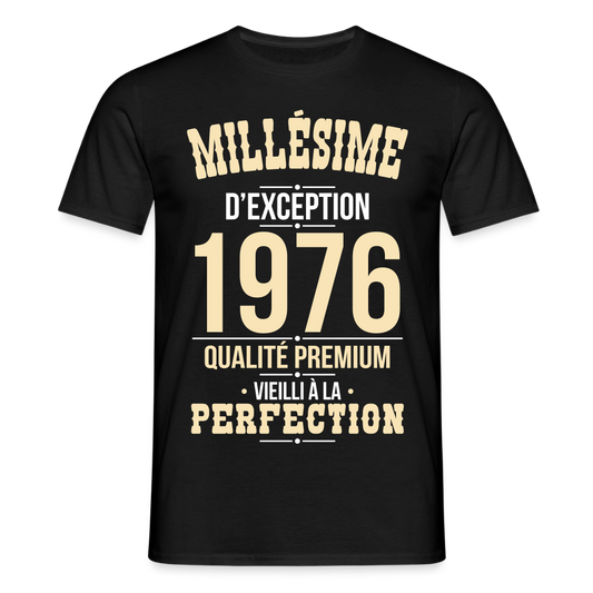 T-shirt Homme 50 Ans 1976 – Millésime d’Exception 1976 - noir