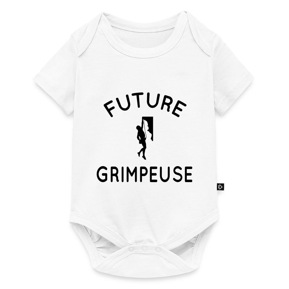 Body Bébé bio manches courtes - Future grimpeuse - blanc