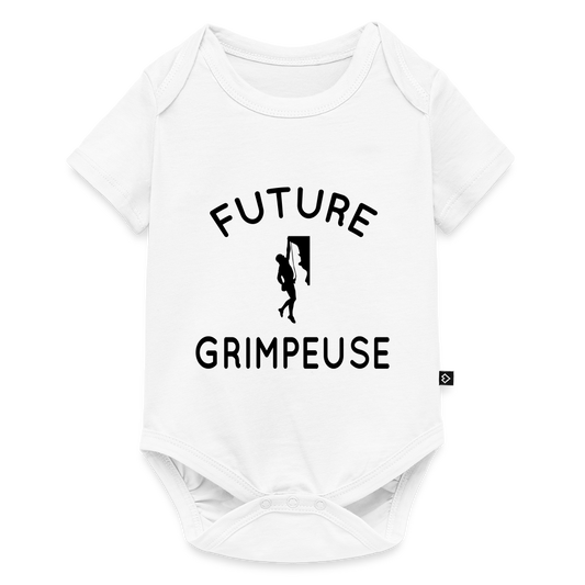 Body Bébé bio manches courtes - Future grimpeuse - blanc