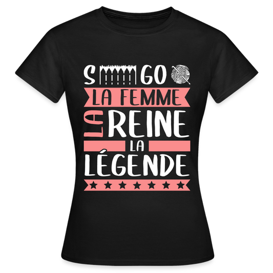 T-shirt femme Ségolène rébus – La femme, la reine, la légende - noir
