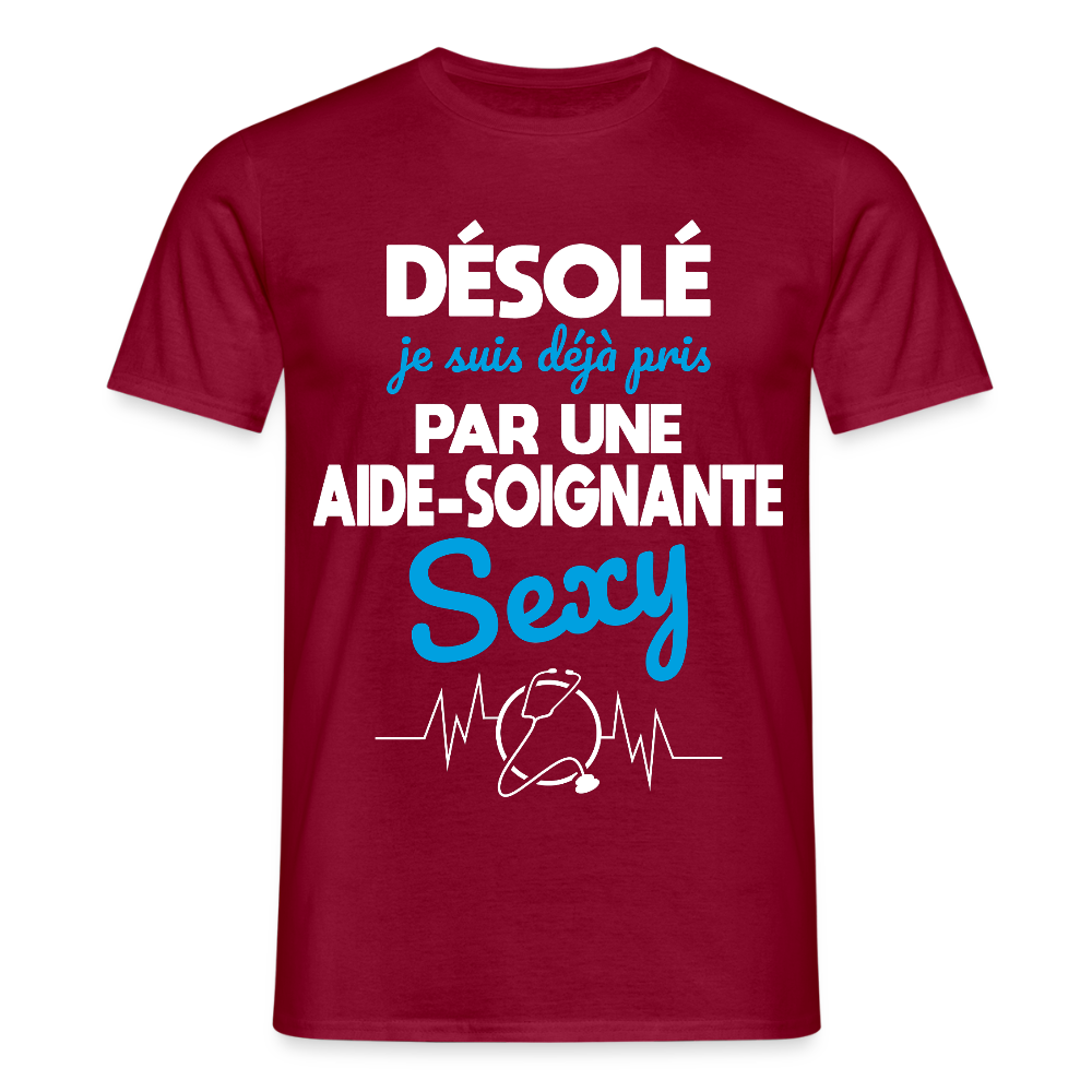 T-shirt Homme - Je suis déjà pris par une aide-soignante sexy - rouge brique