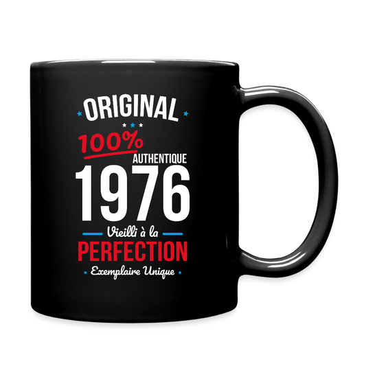Mug uni anniversaire 50 ans Homme – Original 1976 Authentique - noir