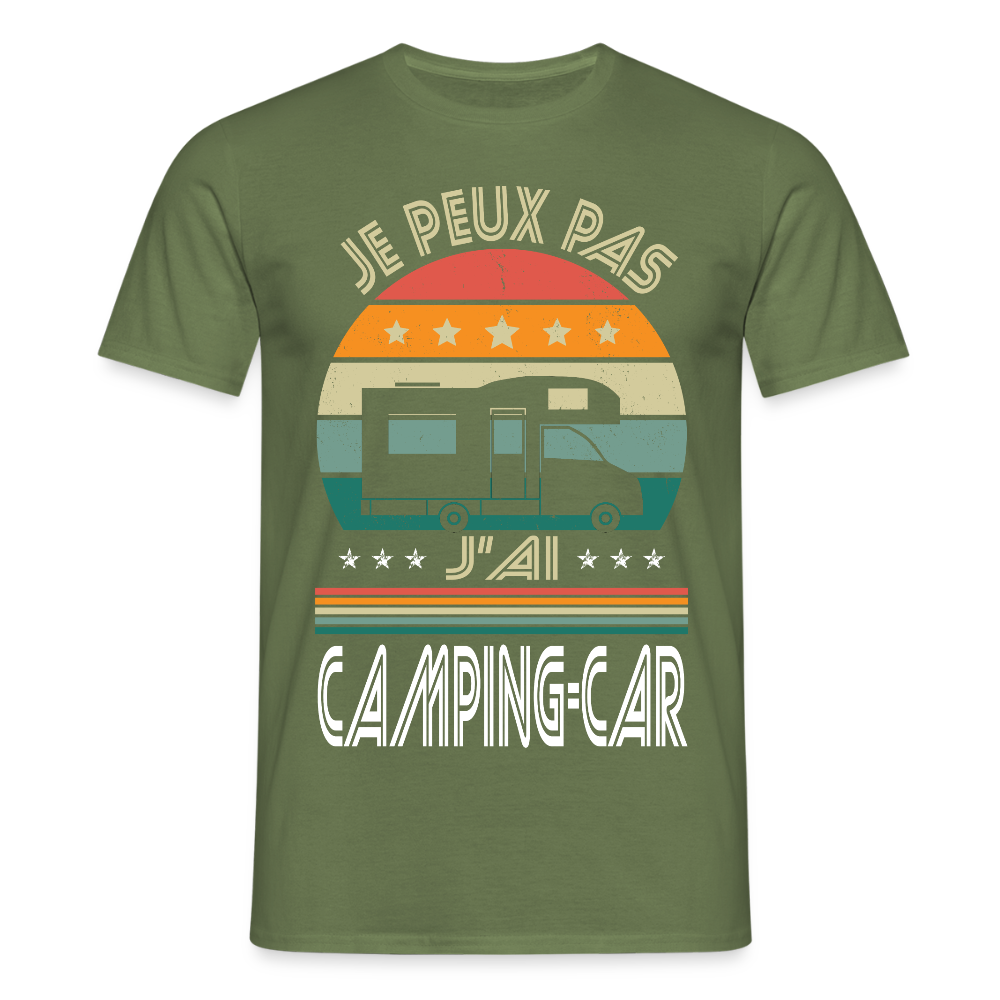 T-shirt Homme - Je peux pas j'ai Camping-car - vert militaire