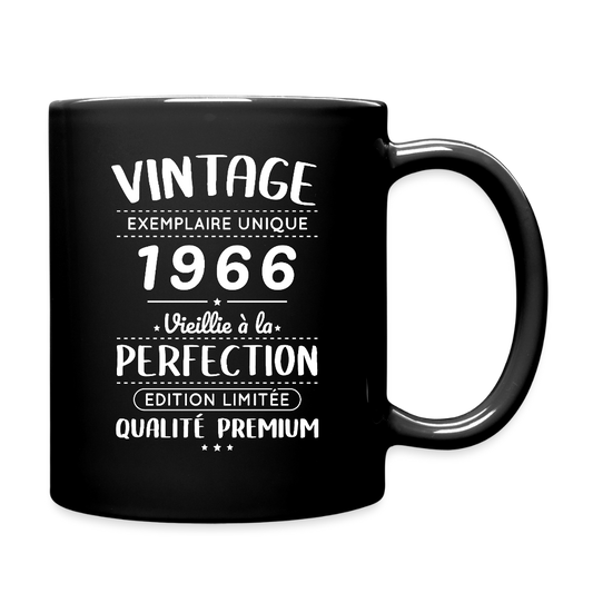 Mug anniversaire femme 60 ans – Vintage 1966 – Perfection - noir