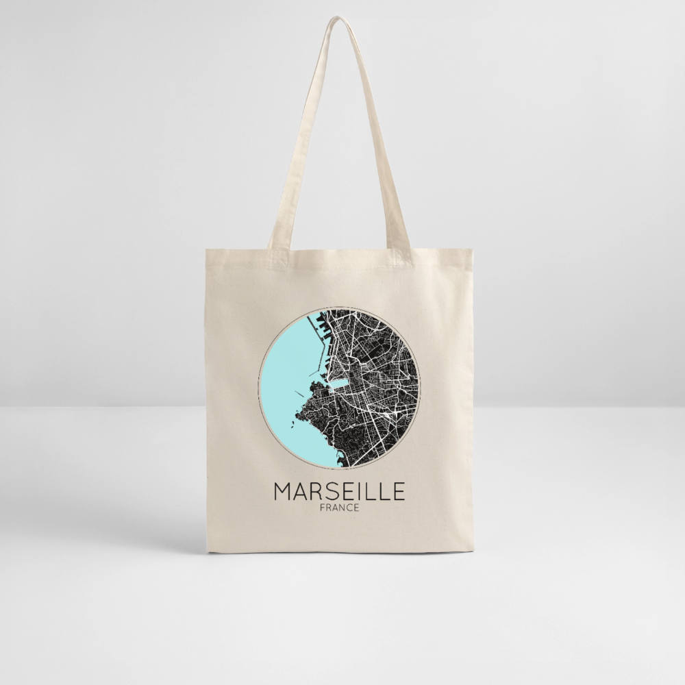 Tote Bag Marseille Bio Coloris Clair – Plan de Marseille - écru doux