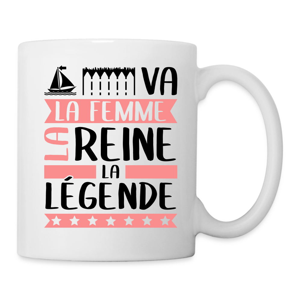 Mug blanc Maëva rébus – La femme, la reine, la légende - blanc