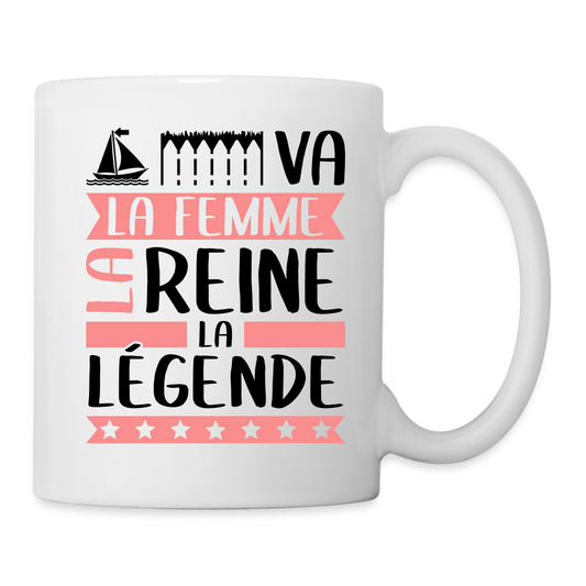 Mug blanc Maëva rébus – La femme, la reine, la légende - blanc