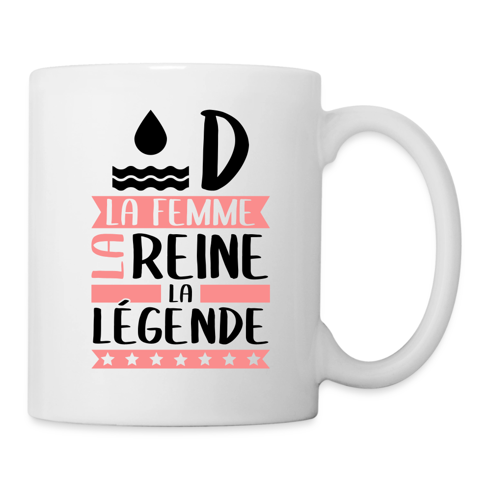 Mug blanc Aude rébus – La femme, la reine, la légende - blanc