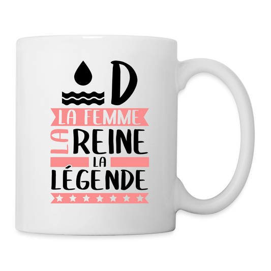 Mug blanc Aude rébus – La femme, la reine, la légende - blanc