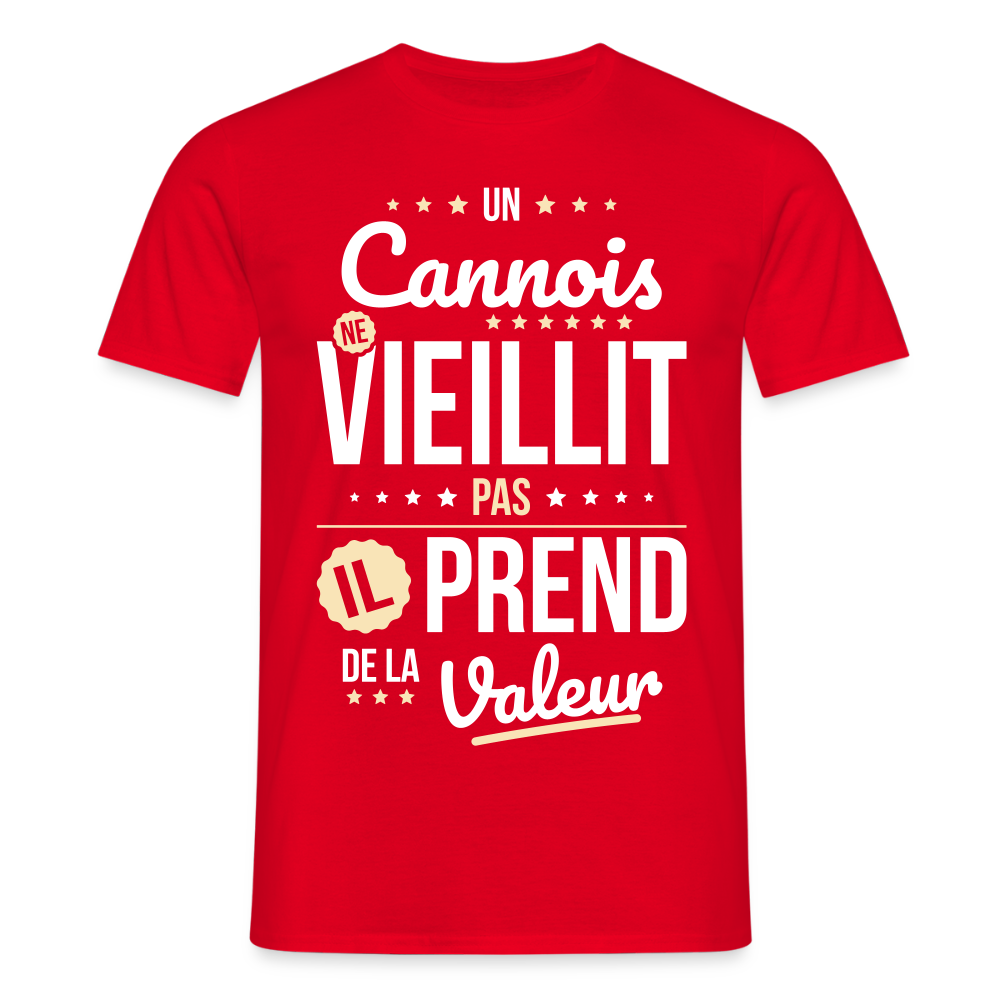 T-shirt Homme - Un Cannois ne vieillit pas - rouge