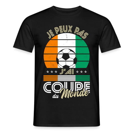 T-shirt Homme - Je peux pas j'ai Coupe du Monde - Côte d’Ivoire - noir