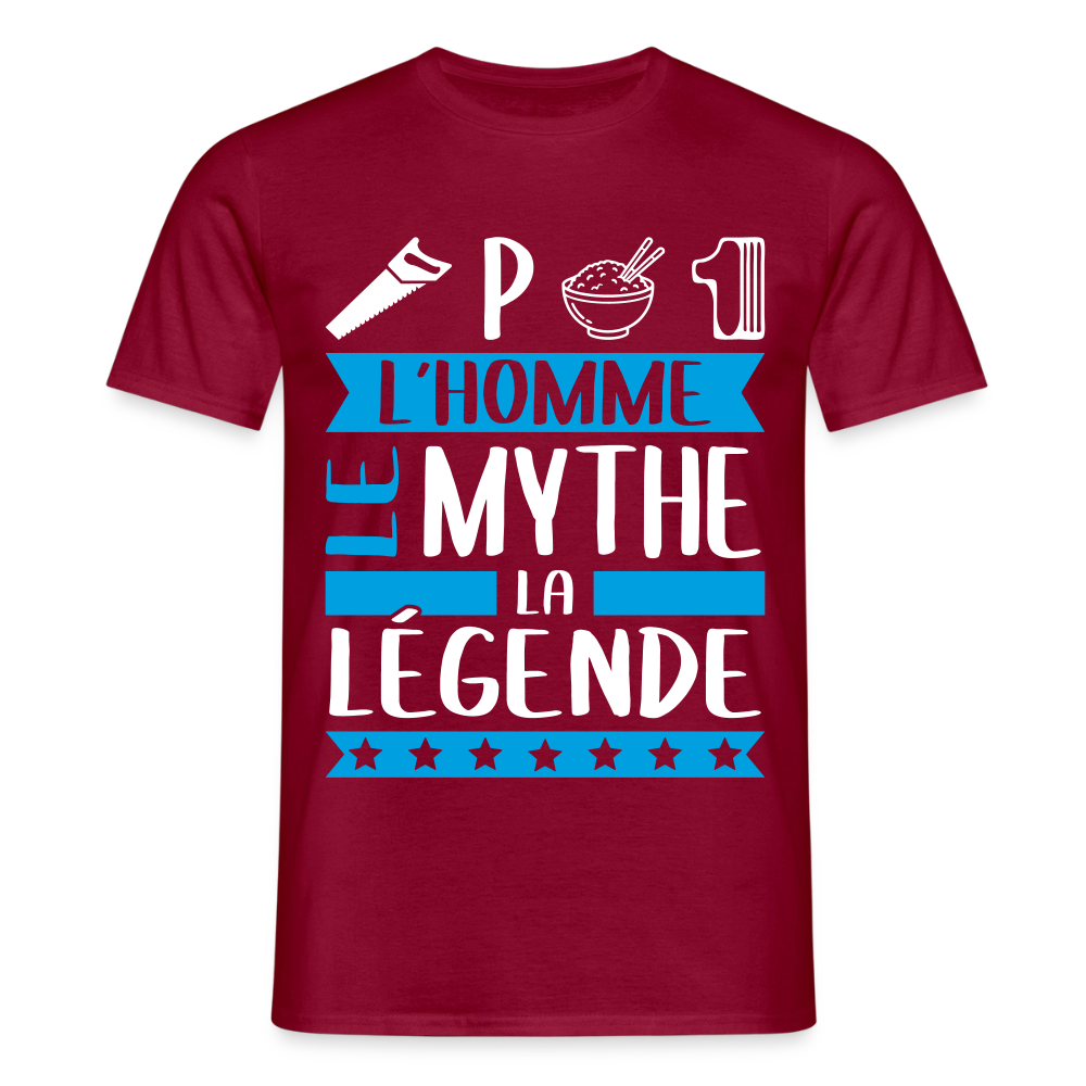T-shirt homme Cyprien rébus – L’homme, le mythe, la légende - rouge brique