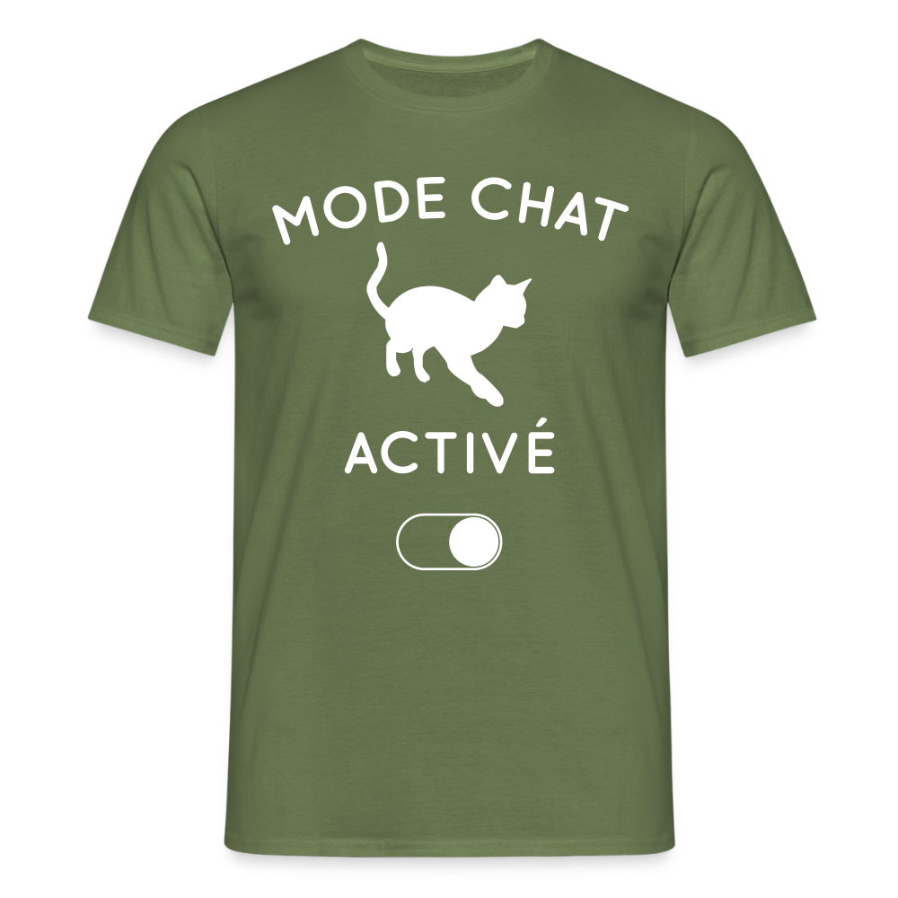T-shirt Homme - Mode chat activé - vert militaire