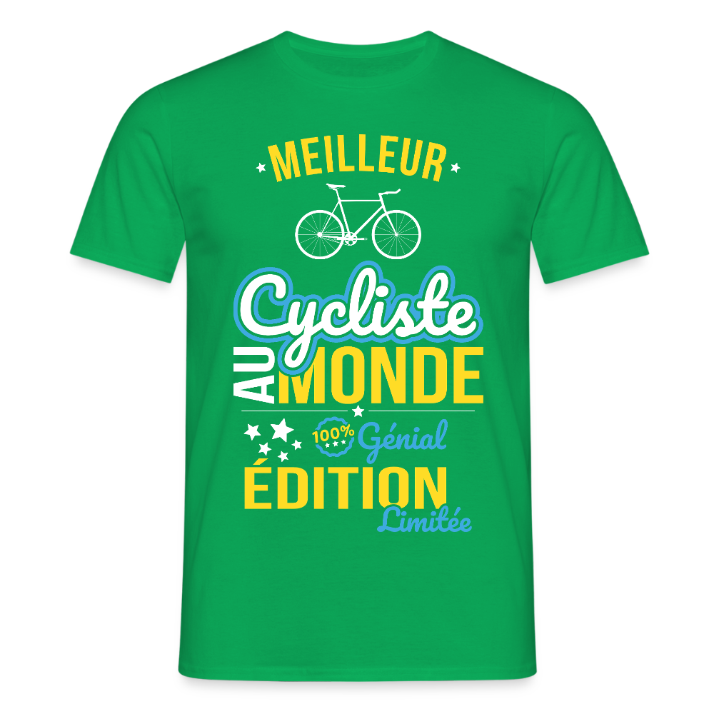 T-shirt Homme - Meilleur Cycliste au monde - 100% génial - vert