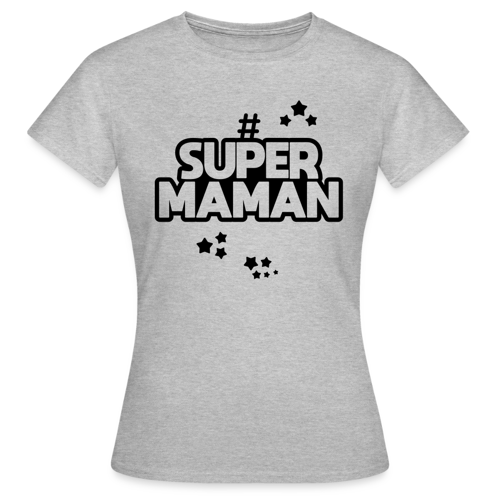 T-shirt Femme - Super Maman - gris chiné