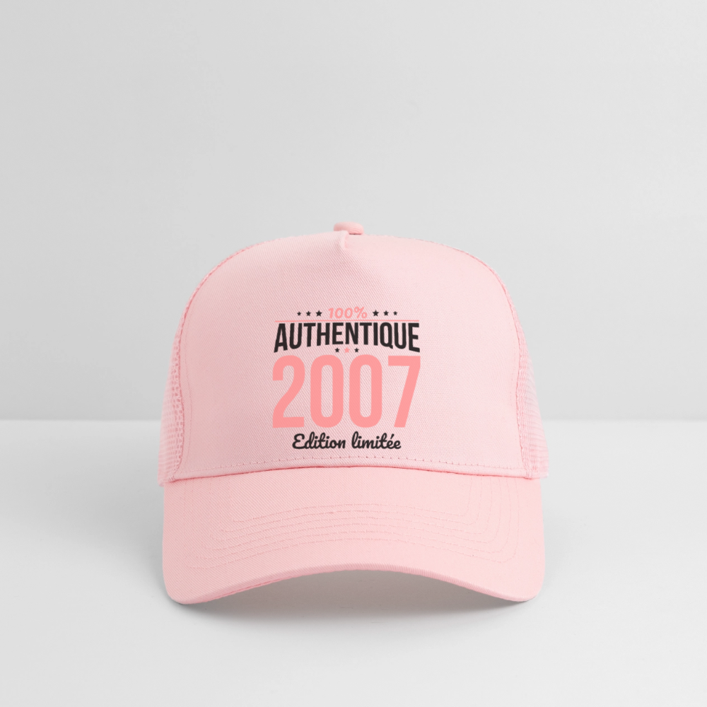 Casquette Trucker - Anniversaire 18 Ans - 100% Authentique 2007 - rose pâle