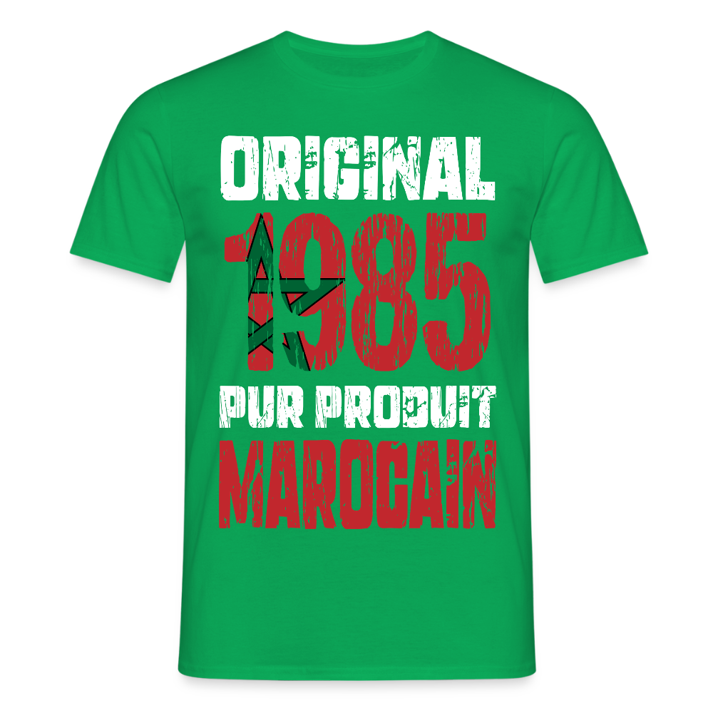 T-shirt Homme - Anniversaire 40 Ans - Original 1985 - Pur produit Marocain - vert