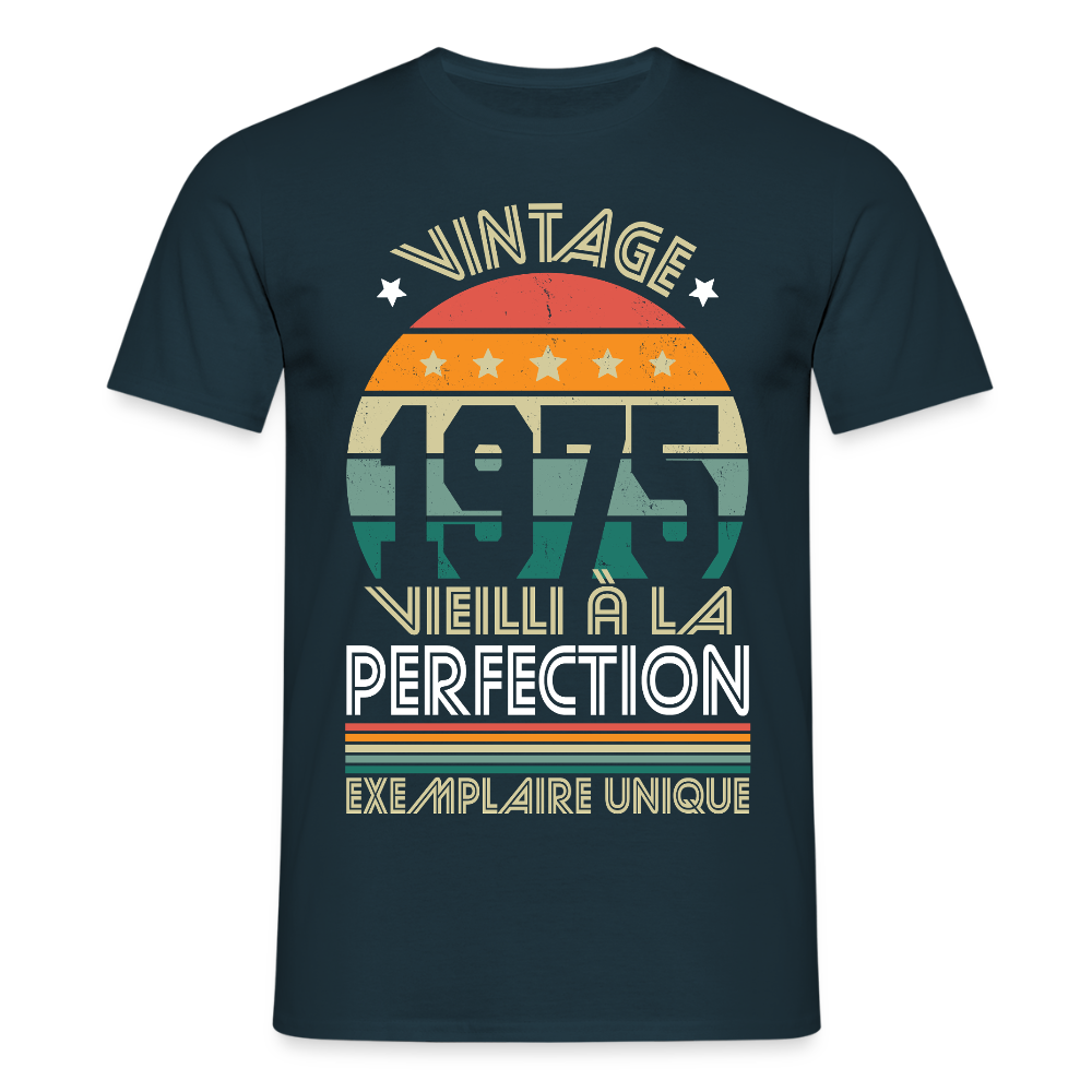 T-shirt Homme - Anniversaire 50 Ans - Vintage 1975 - marine