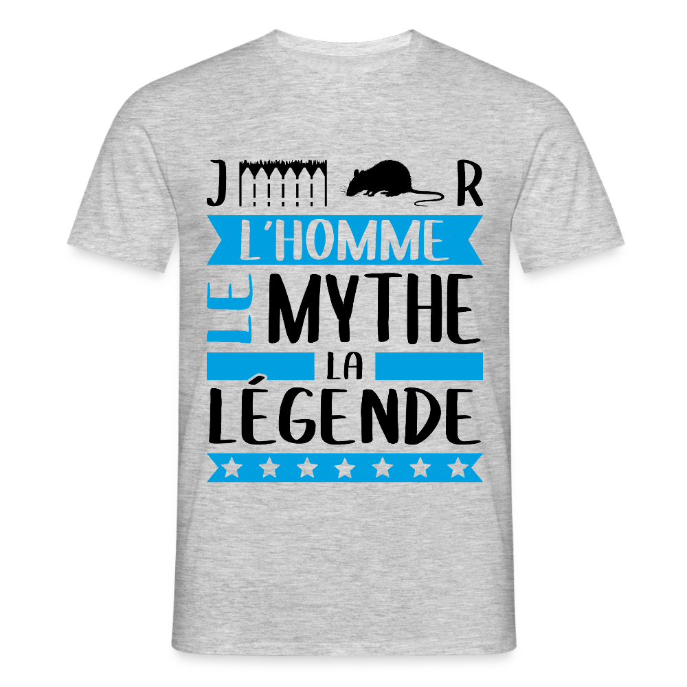 T-shirt homme coloris clair Gérard en rébus – L’homme, le mythe, la légende - gris chiné