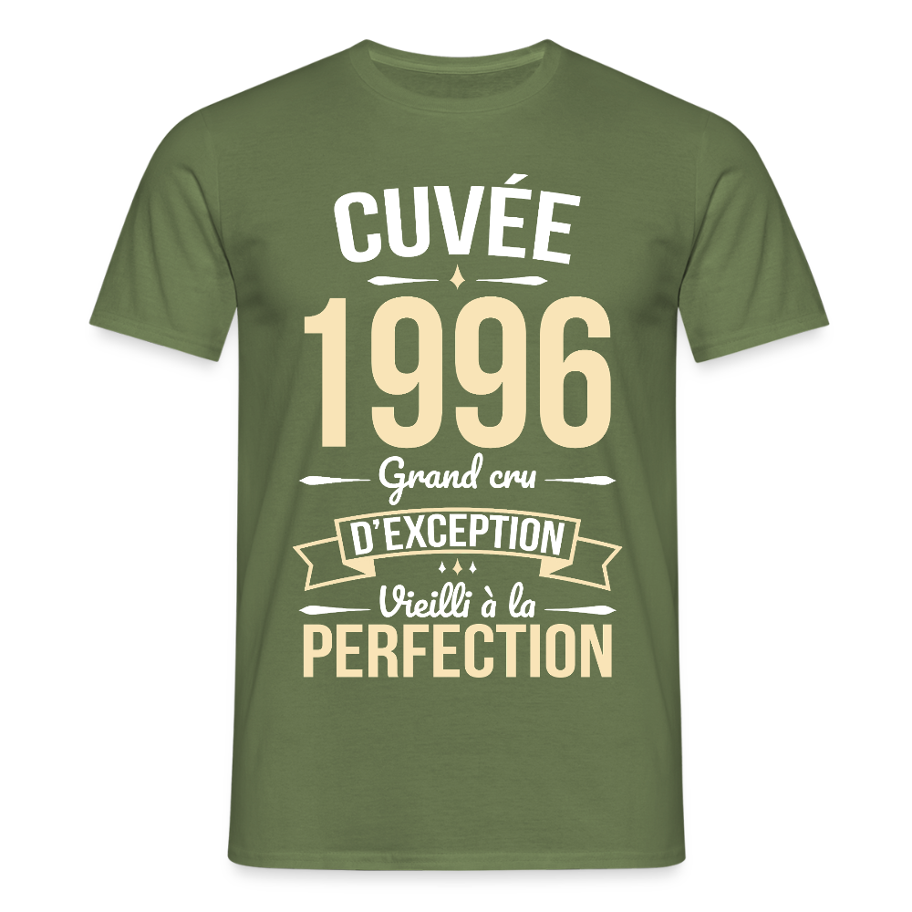 T-shirt anniversaire homme 30 ans – Cuvée 1996, Grand cru d’exception - vert militaire