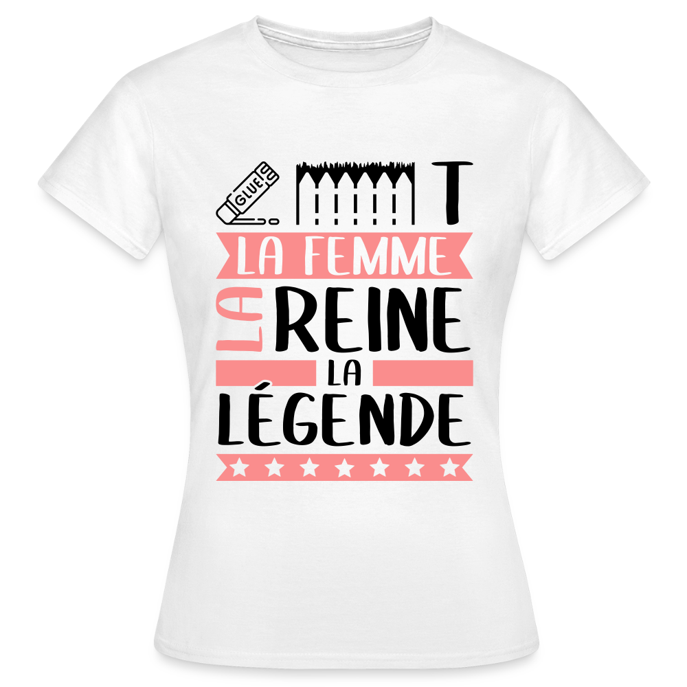 T-shirt femme coloris clair Colette en rébus – La femme, la reine, la légende - blanc