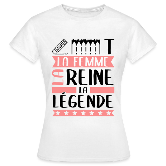 T-shirt femme coloris clair Colette en rébus – La femme, la reine, la légende - blanc