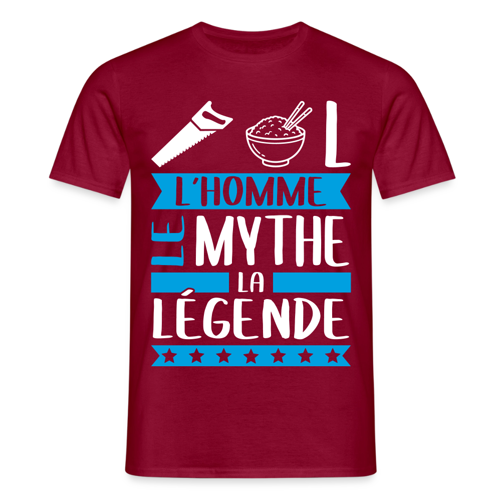 T-shirt homme Cyril rébus – L’homme, le mythe, la légende - rouge brique