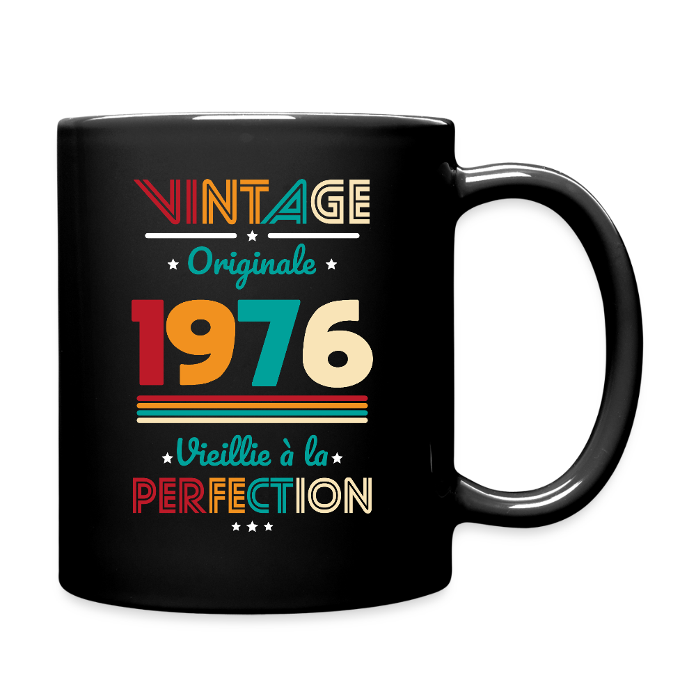 Mug anniversaire femme 50 ans – Vintage, originale, 1976 - noir