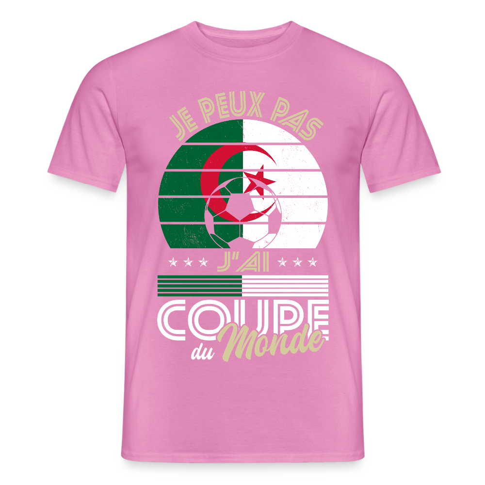 T-shirt Homme - Je peux pas j'ai Coupe du Monde - Algérie - rose