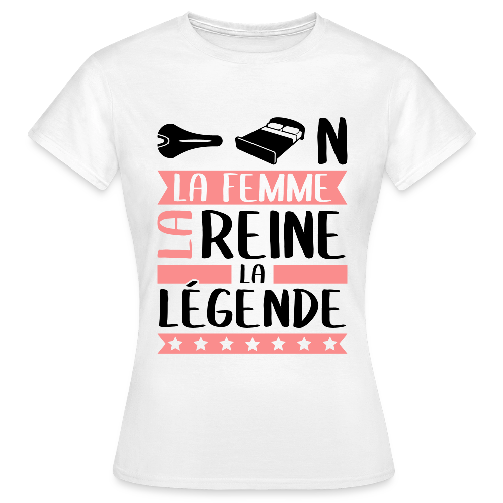 T-shirt femme coloris clair Céline en rébus – La femme, la reine, la légende - blanc