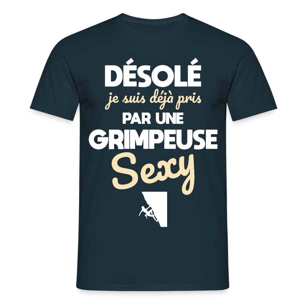 T-shirt Homme - Je suis pris par une grimpeuse sexy - marine