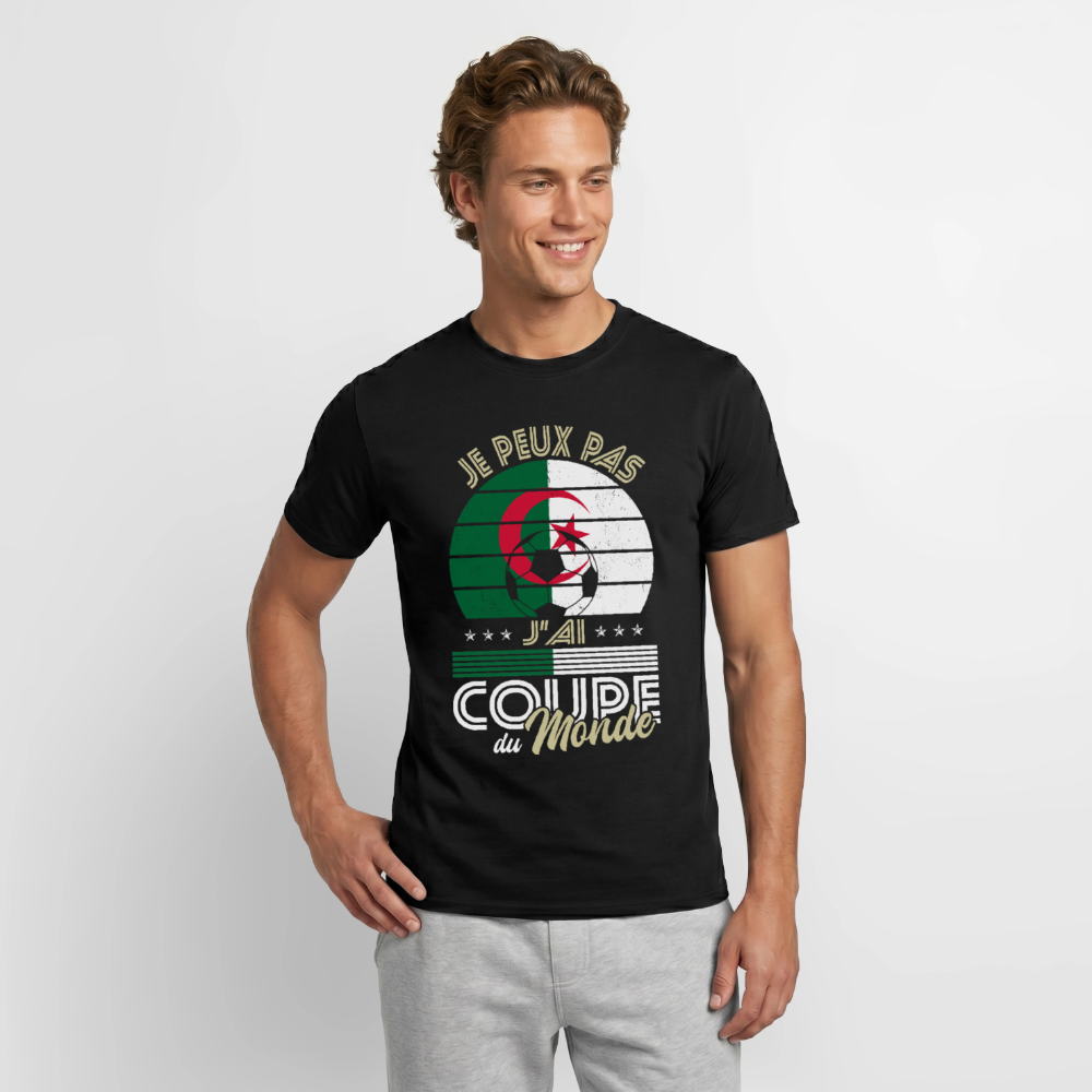 T-shirt Homme - Je peux pas j'ai Coupe du Monde - Algérie - noir