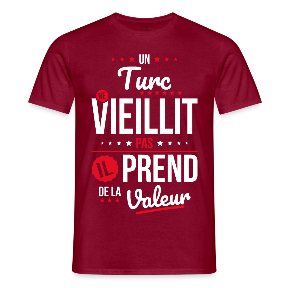 T-shirt Homme - Un Turc ne vieillit pas - rouge brique