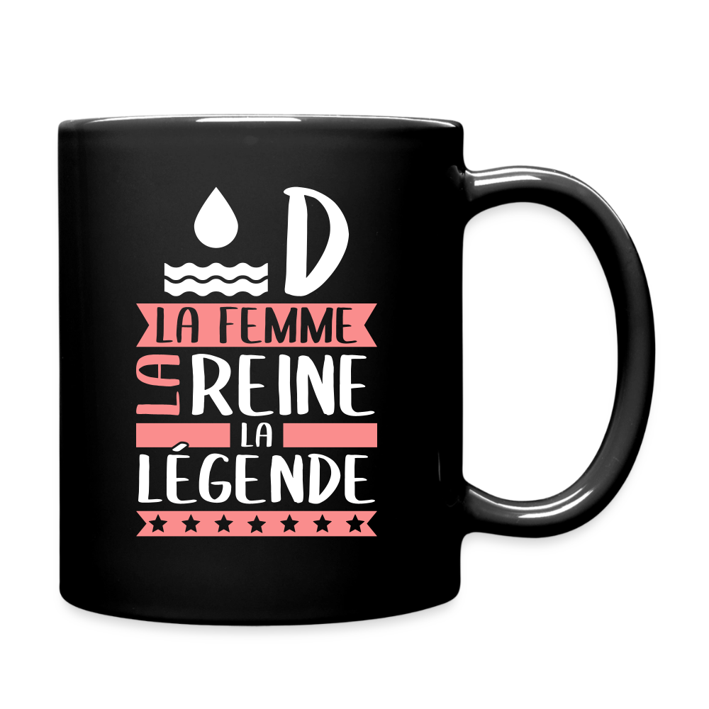 Mug uni Aude rébus – La femme, la reine, la légende - noir