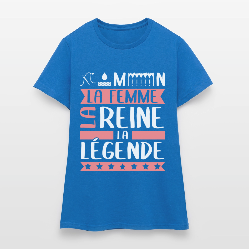 T-shirt femme Philomène rébus – La femme, la reine, la légende - bleu royal