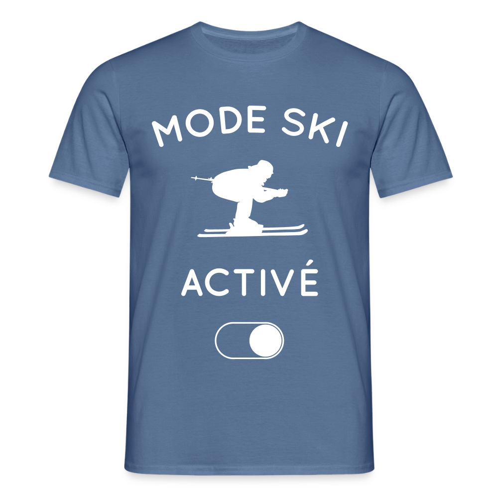 T-shirt Homme - Mode ski activé - bleu pigeon 